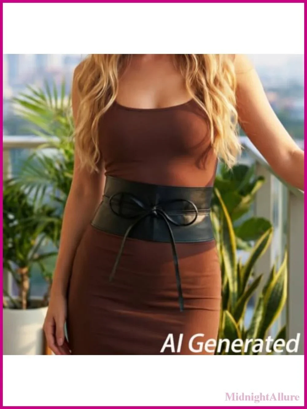 Women's Leather Obi Waist Belt Tie Wrap Around Adjustable Wide